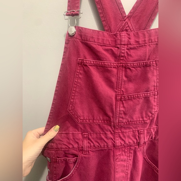 Free People We the free ziggy shorts overalls shortalls Berry color - Picture 4 of 7